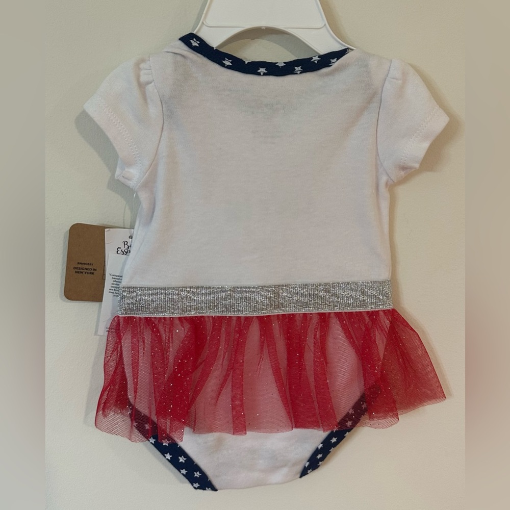 Baby Essentials 4th Of July Onesie With Built in Tutu NWT Various Sizes - Picture 5 of 5
